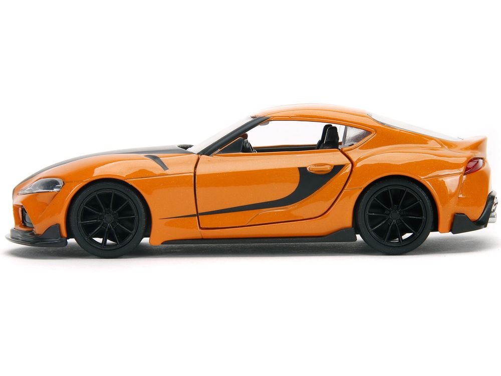 Han's Mazda RX-7 Orange Metallic and Matt Black and Toyota GR Supra Orange Metallic with Black Hood Set of 2 pieces "Fast & Furious" Series 1/32 Diecast Model Cars by Jada view 5