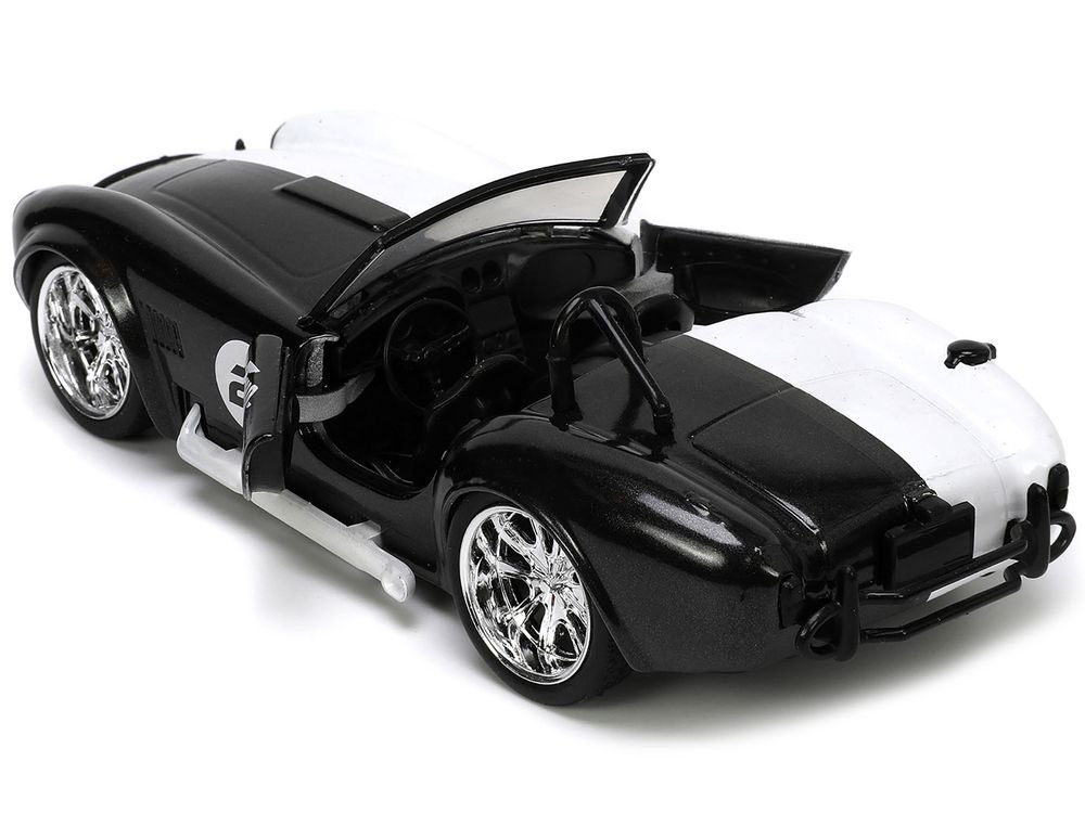 1965 Shelby Cobra 427 S/C #2 Black Metallic and White and Harvey Two-Face Diecast Figure "Batman" "Hollywood Rides" Series 1/32 Diecast Model Car by Jada view 2