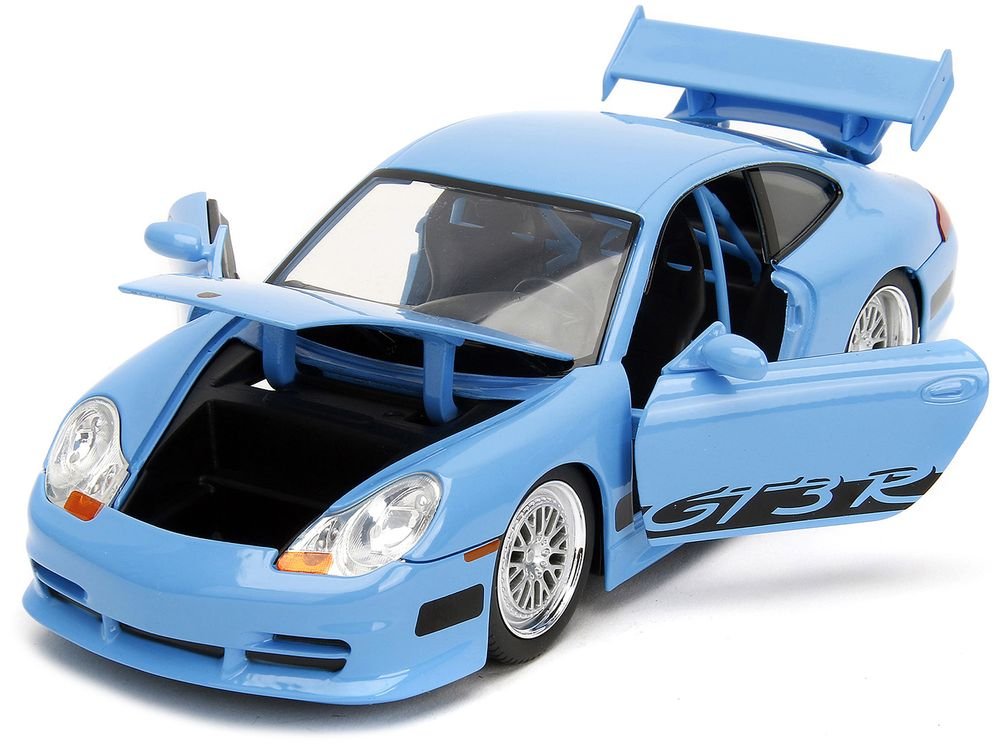 Porsche 911 GT3 RS Light Blue with Black Accents "Fast & Furious" Movie 1/24 Diecast Model Car by Jada view 2