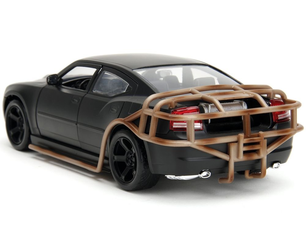 2006 Dodge Charger Matt Black with Outer Cage "Fast & Furious" Movie 1/24 Diecast Model Car by Jada view 5
