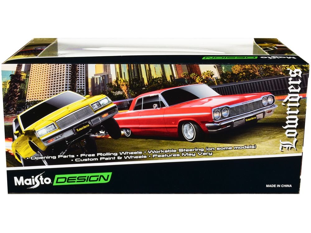 1965 Chevrolet El Camino Lowrider Gold Metallic with Graphics "Lowriders" Series 1/25 Diecast Model Car by Maisto view 2
