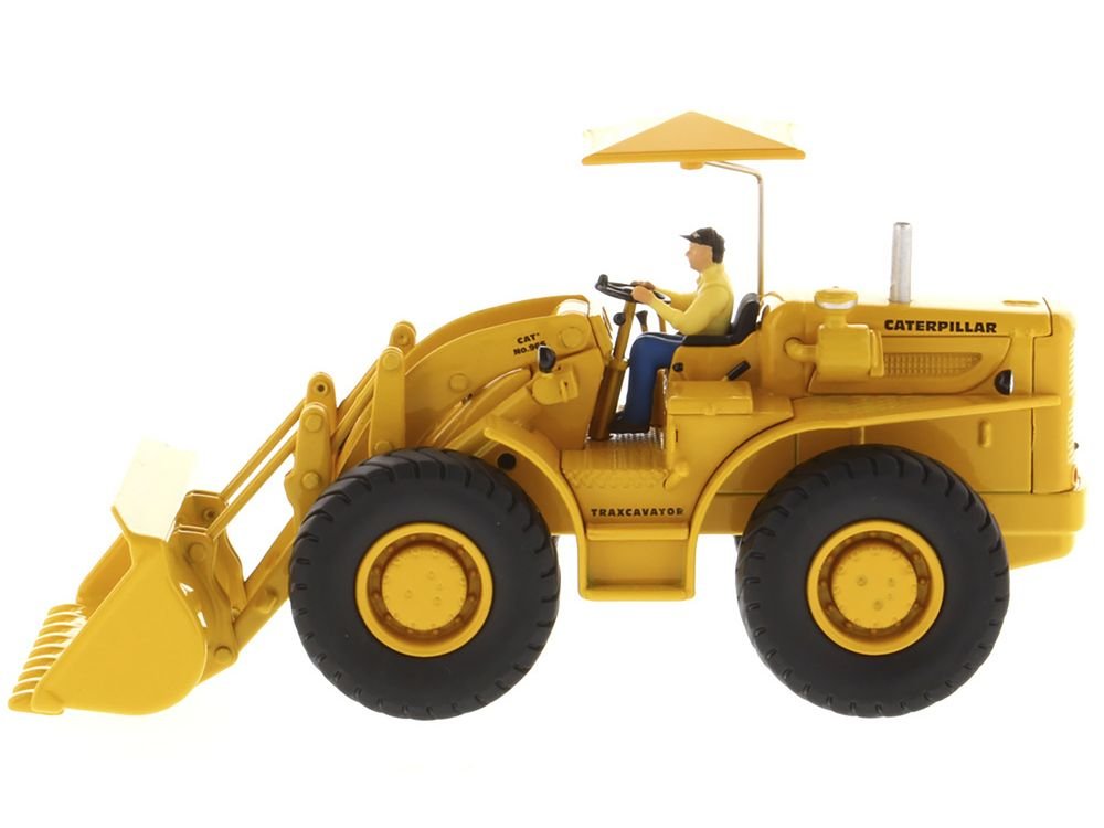 CAT Caterpillar 966A Wheel Loader Yellow with Operator "Vintage Series" 1/50 Diecast Model by Diecast Masters view 2