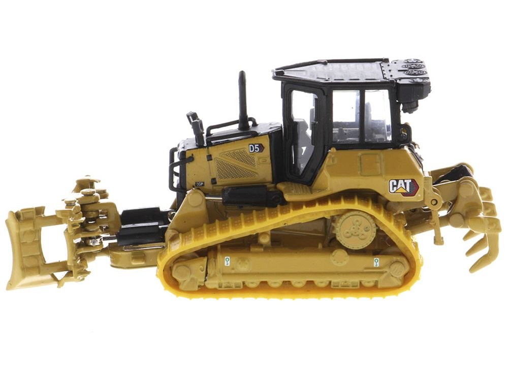 CAT Caterpillar D5 Track-Type Dozer Yellow with Fine Grading Undercarriage and Foldable Blade "High Line Series" 1/87 (HO) Scale Diecast Model by Diecast Masters view 2
