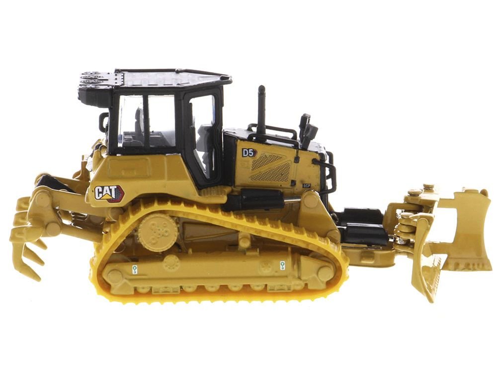 CAT Caterpillar D5 Track-Type Dozer Yellow with Fine Grading Undercarriage and Foldable Blade "High Line Series" 1/87 (HO) Scale Diecast Model by Diecast Masters view 4