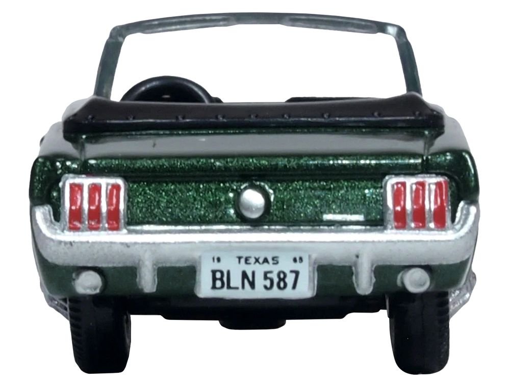 1965 Ford Mustang Convertible Ivy Green Metallic 1/87 (HO) Scale Diecast Model Car by Oxford Diecast view 4