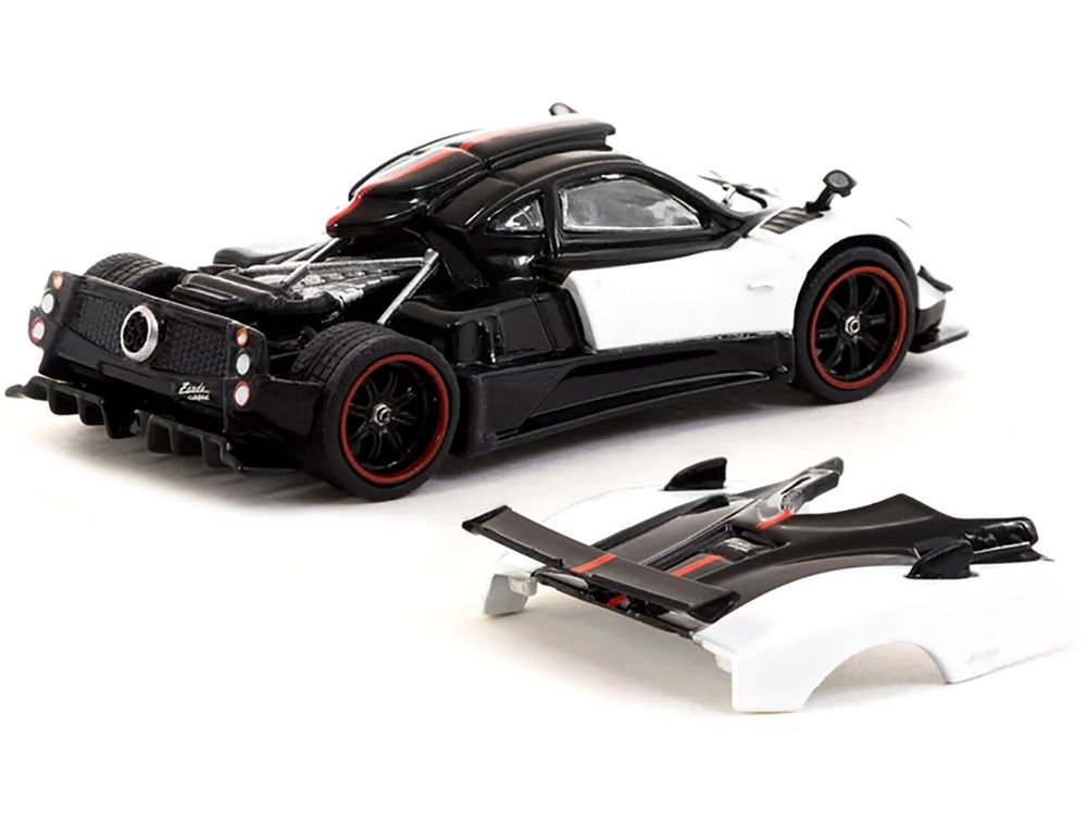Pagani Zonda Cinque Bianco Benny White and Black "Global64" Series 1/64 Diecast Model Car by Tarmac Works view 2