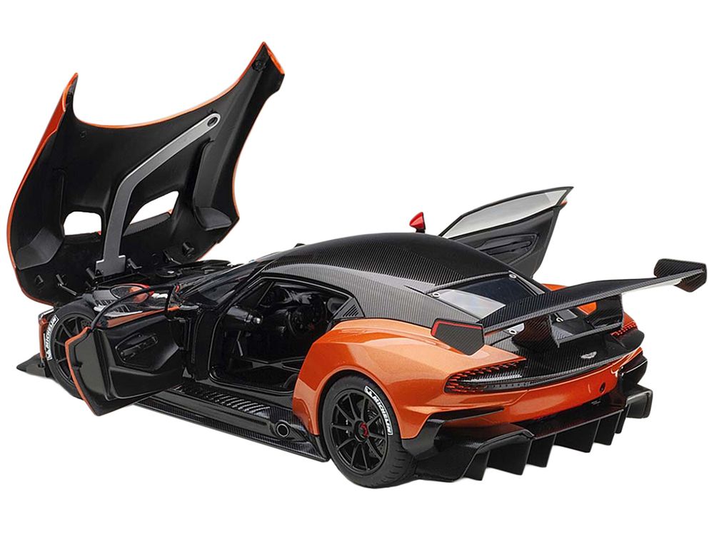Aston Martin Vulcan Madagascar Orange with Carbon Top 1/18 Model Car by Autoart view 2