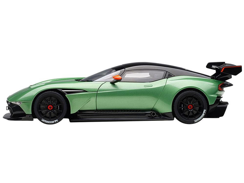 Aston Martin Vulcan Apple Tree Green Metallic with Orange Accents and Carbon Top 1/18 Model Car by Autoart view 3