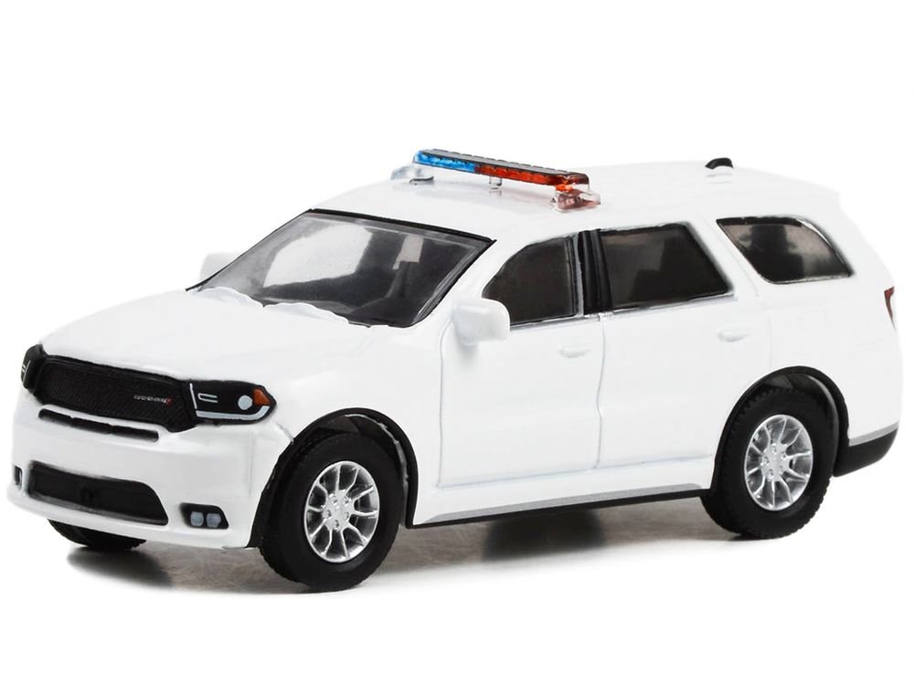 2022 Dodge Durango Pursuit Police Car with Lights White "Hot Pursuit" "Hobby Exclusive" Series 1/64 Diecast Model Car by Greenlight view 2