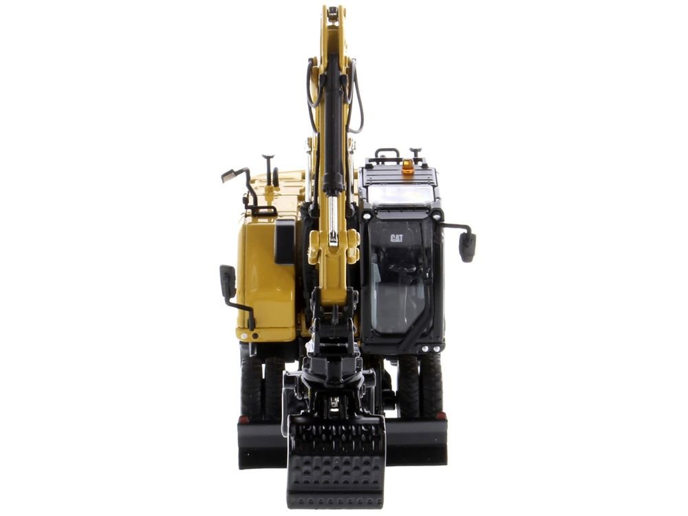 CAT Caterpillar M318 Wheeled Excavator Yellow with Operator "High Line" Series 1/50 Diecast Model by Diecast Masters view 4