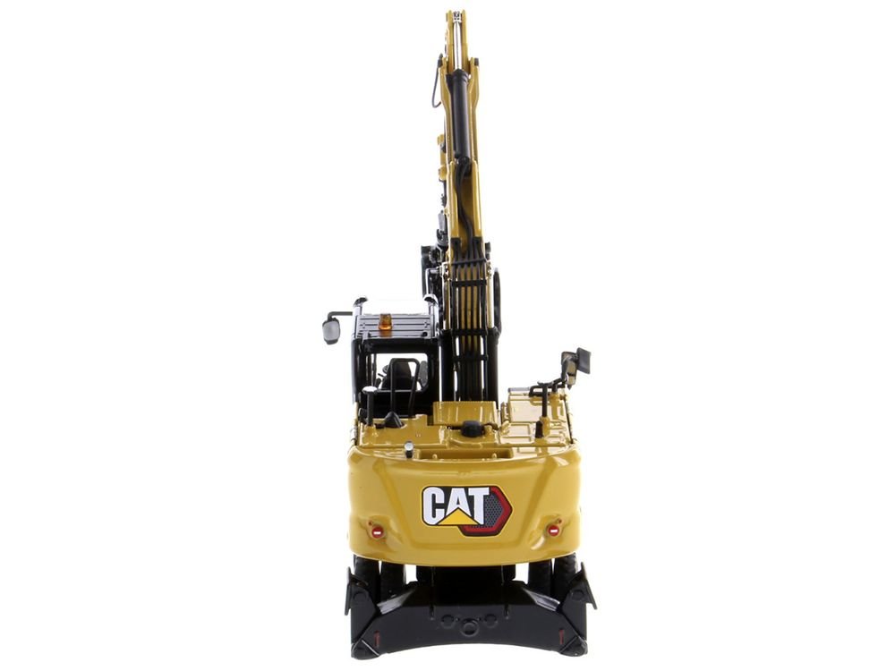 CAT Caterpillar M318 Wheeled Excavator Yellow with Operator "High Line" Series 1/50 Diecast Model by Diecast Masters view 5