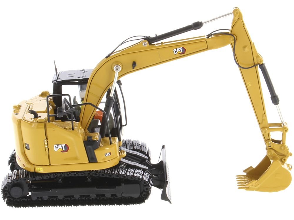 CAT Caterpillar 315 Track Type Hydraulic Excavator Yellow with Operator "High Line" Series 1/50 Diecast Model by Diecast Masters view 2