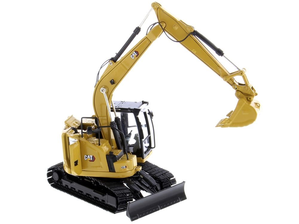 CAT Caterpillar 315 Track Type Hydraulic Excavator Yellow with Operator "High Line" Series 1/50 Diecast Model by Diecast Masters view 3