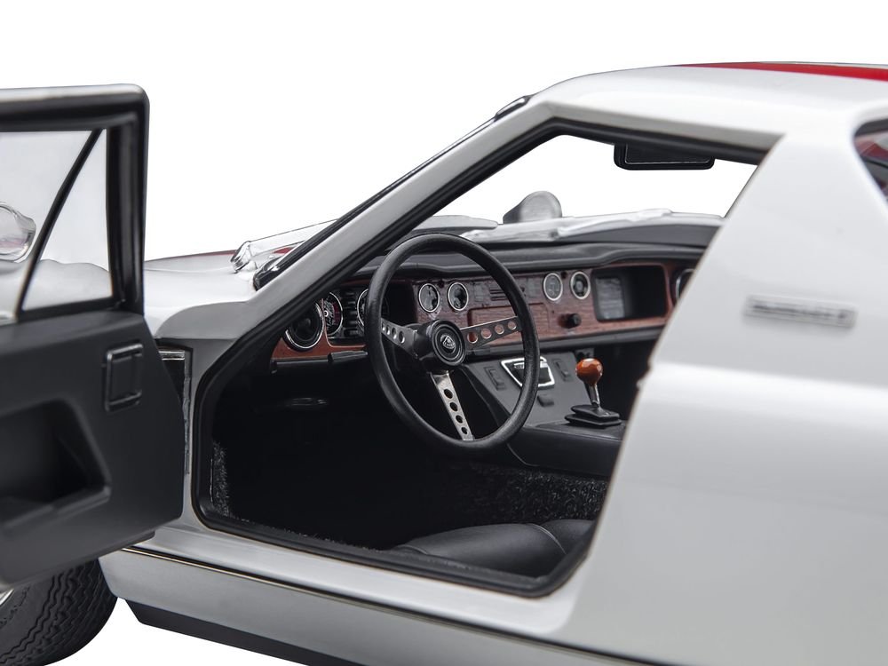Lotus Europa Special White with Red Stripe and Graphics "The Circuit Wolf" 1/18 Model Car by Autoart view 2