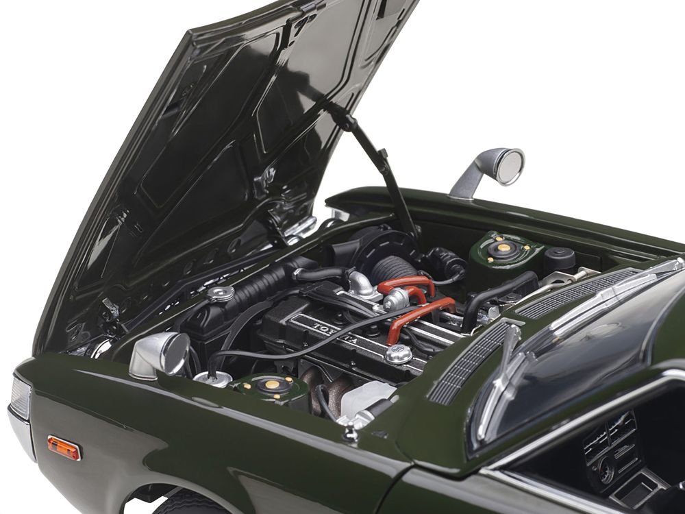 1973 Toyota Celica Liftback 2000GT (RA25) RHD (Right Hand Drive) Moss Green 1/18 Model Car by Autoart view 2