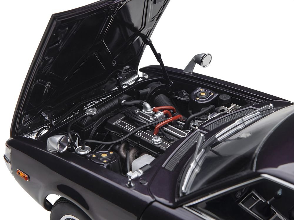 1973 Toyota Celica Liftback 2000GT (RA25) RHD (Right Hand Drive) Dark Purple Metallic 1/18 Model Car by Autoart view 2