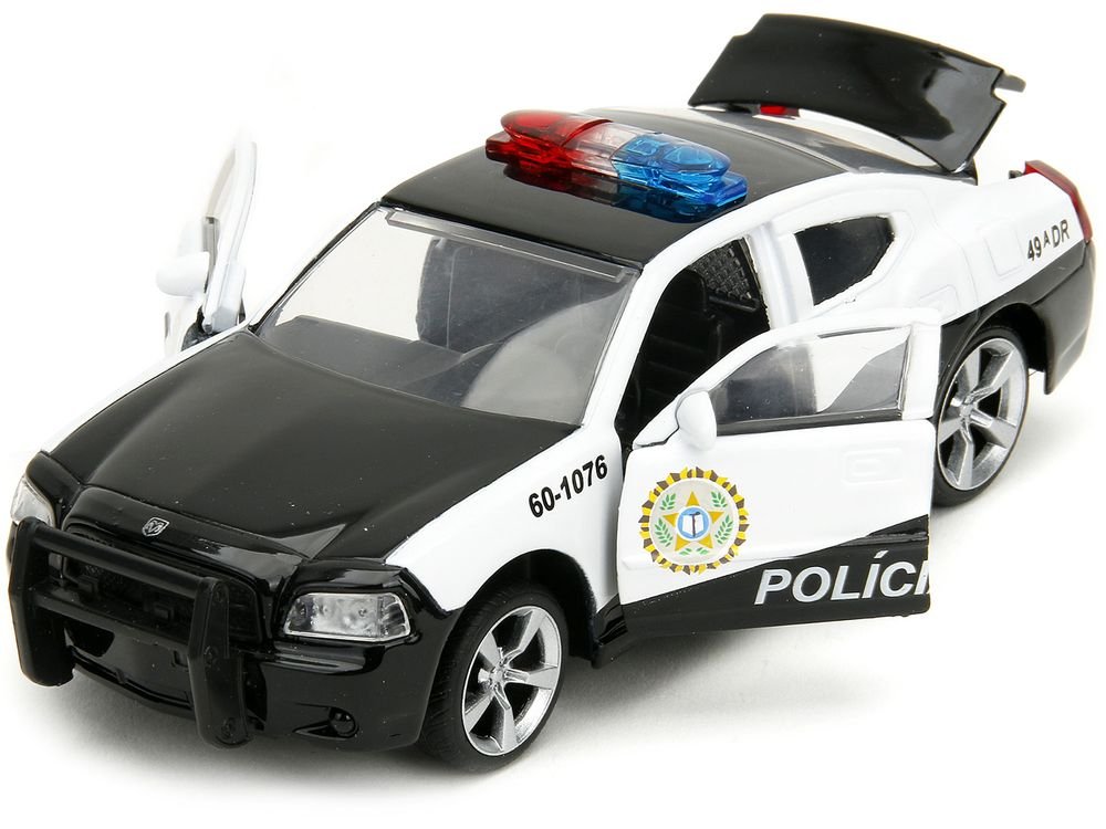 2006 Dodge Charger Police Black and White "Policia Civil" "Fast & Furious" Series 1/32 Diecast Model Car by Jada view 2