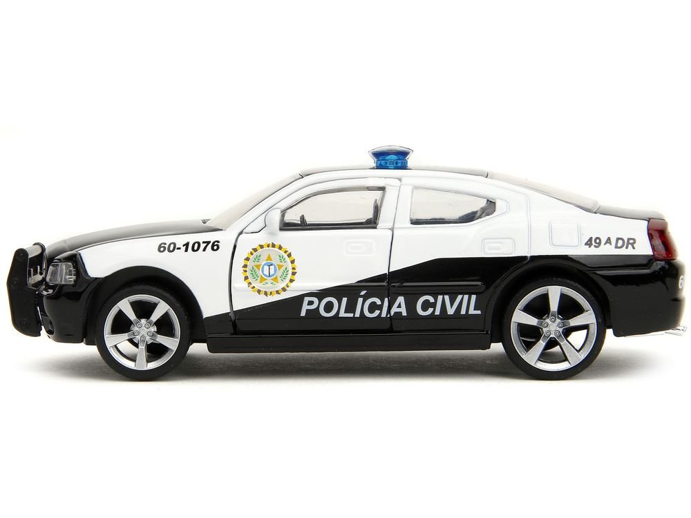 2006 Dodge Charger Police Black and White "Policia Civil" "Fast & Furious" Series 1/32 Diecast Model Car by Jada view 3