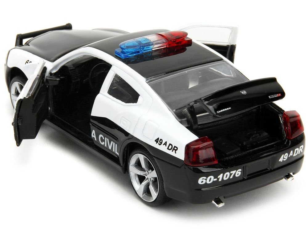 2006 Dodge Charger Police Black and White "Policia Civil" "Fast & Furious" Series 1/32 Diecast Model Car by Jada view 4