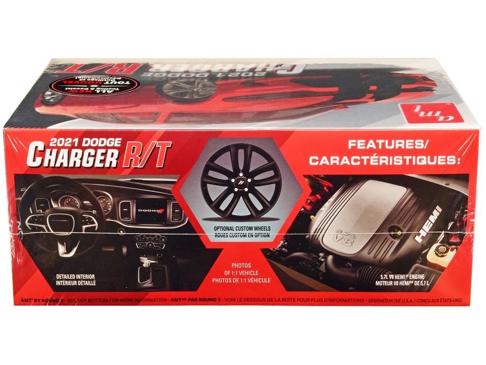 Skill 2 Model Kit 2021 Dodge Charger R/T 1/25 Scale Model by AMT view 2
