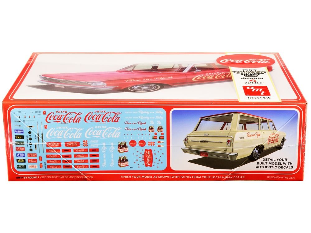 Skill 3 Model Kit 1963 Chevrolet II Nova Wagon "Coca-Cola" 1/25 Scale Model by AMT view 3