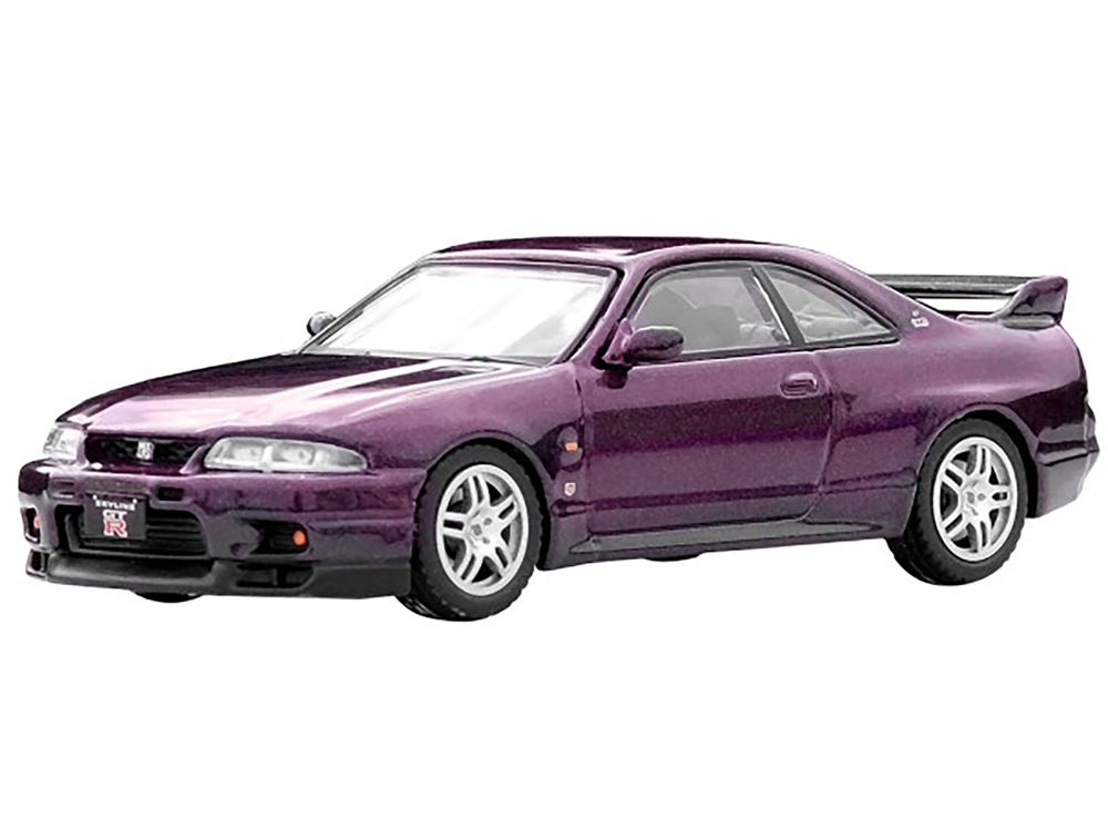 Nissan Skyline GT-R (R33) RHD (Right Hand Drive) Midnight Purple Metallic 1/64 Diecast Model Car by Inno Models view 3
