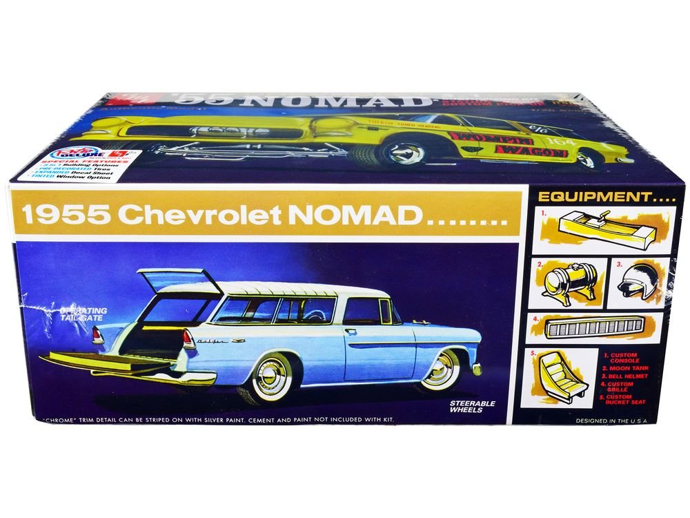 Skill 2 Model Kit 1955 Chevrolet Nomad 3-in-1 Kit "Trophy Series" 1/25 Scale Model by AMT view 2