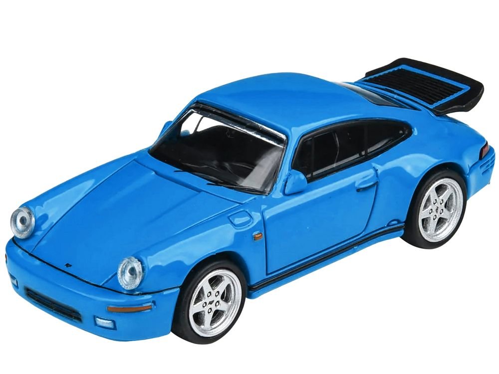 1987 RUF CTR Racing Blue 1/64 Diecast Model Car by Paragon Models view 3