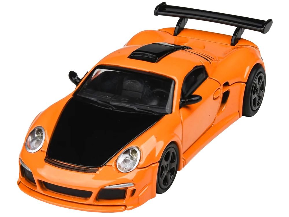 2012 RUF CTR3 Clubsport Orange with Black Hood 1/64 Diecast Model Car by Paragon Models view 3