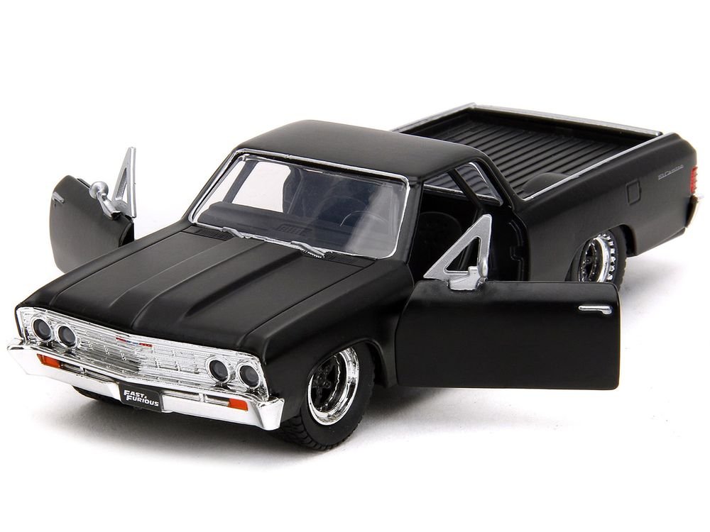 1967 Chevrolet El Camino Matt Black "Fast & Furious" Series 1/32 Diecast Model Car by Jada view 2