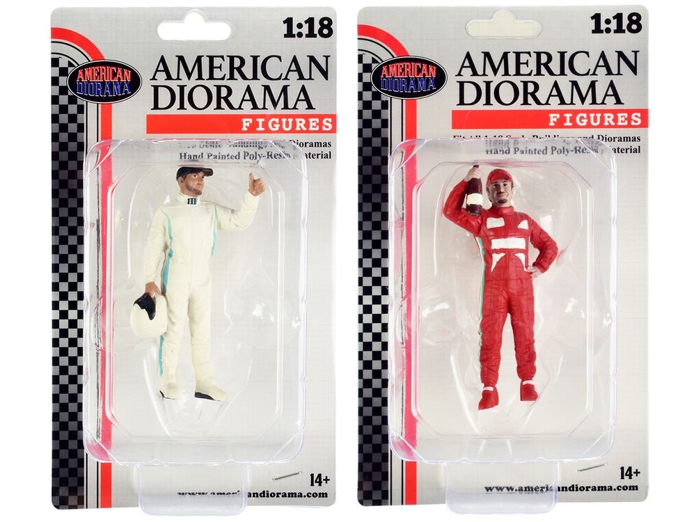 "Racing Legends" 2000's Figures A and B Set of 2 for 1/18 Scale Models by American Diorama view 4