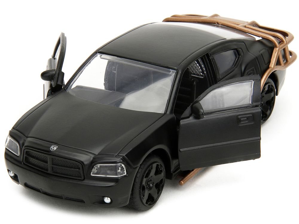 2006 Dodge Charger Matt Black with Outer Cage "Fast & Furious" Series 1/32 Diecast Model Car by Jada view 2