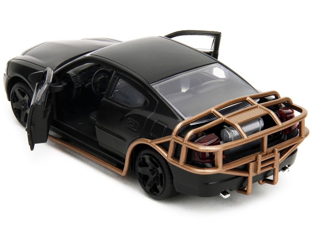 2006 Dodge Charger Matt Black with Outer Cage "Fast & Furious" Series 1/32 Diecast Model Car by Jada view 4