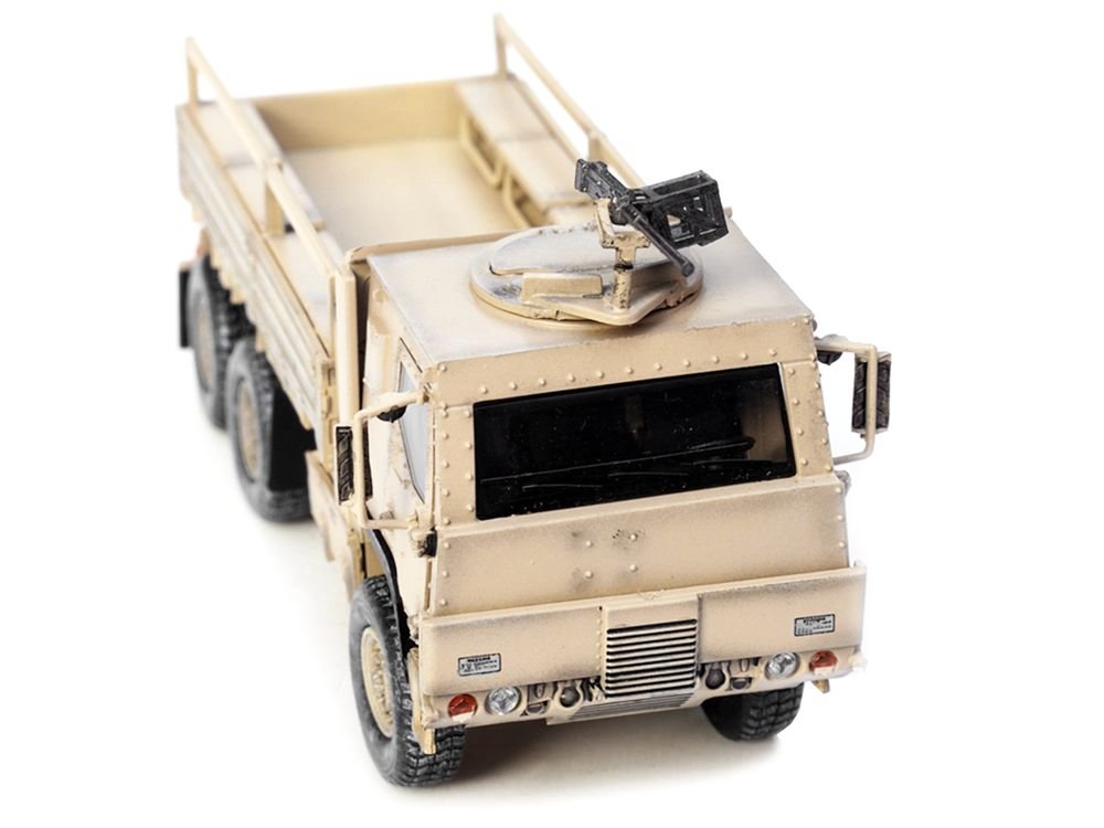 M1083 MTV (Medium Tactical Vehicle) Armored Cab Cargo Truck with Turret Desert Camouflage "US Army" "Armor Premium" Series 1/72 Diecast Model by Panzerkampf view 3