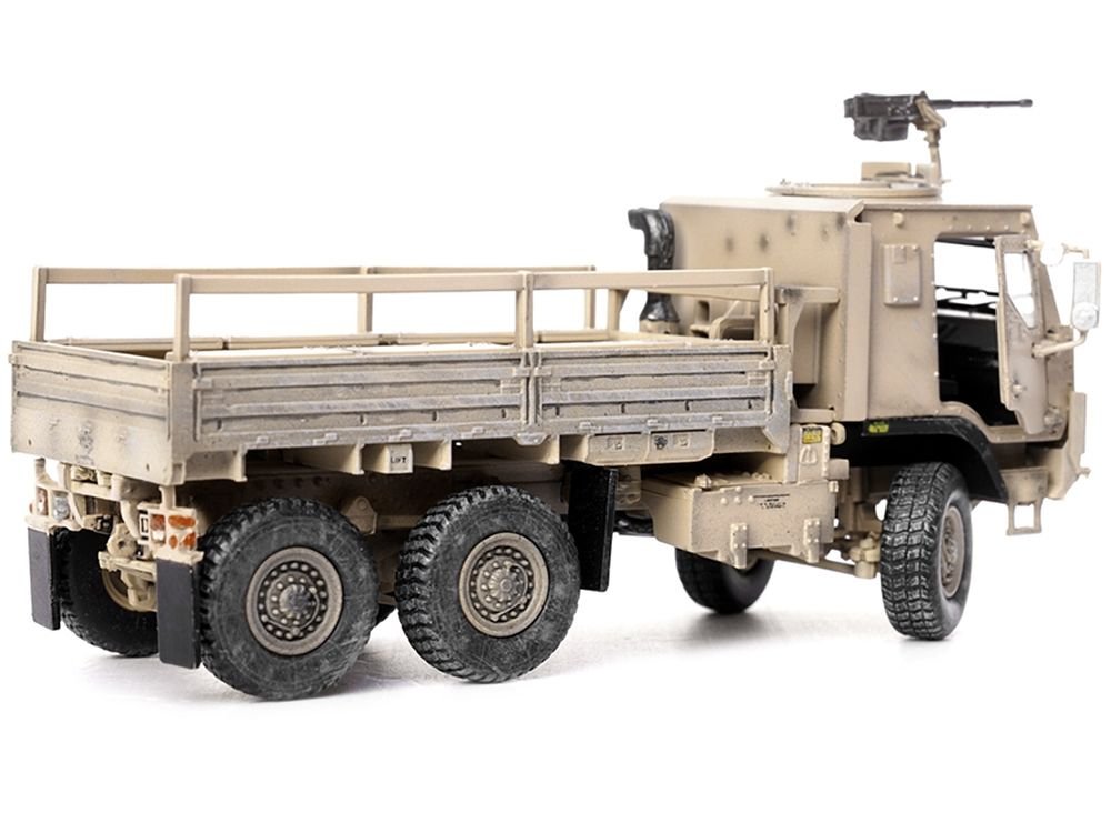 M1083 MTV (Medium Tactical Vehicle) Armored Cab Cargo Truck with Turret Desert Camouflage "US Army" "Armor Premium" Series 1/72 Diecast Model by Panzerkampf view 5