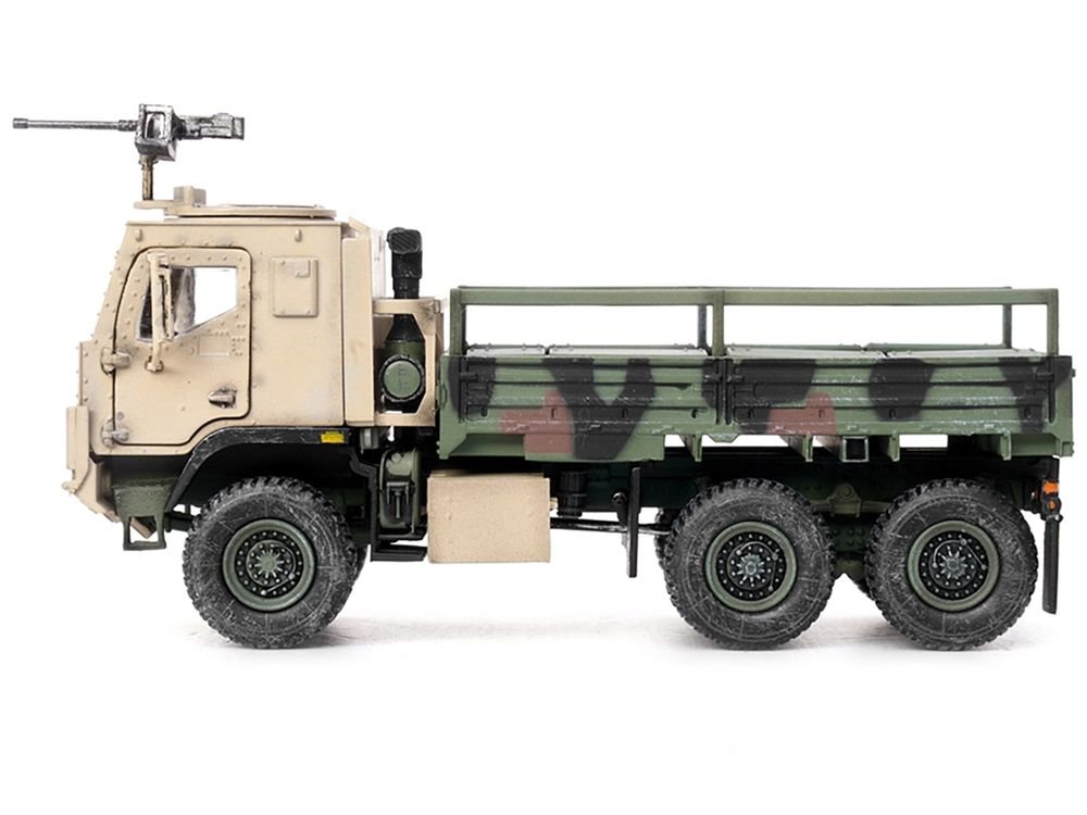 M1083 MTV (Medium Tactical Vehicle) Armored Cab Cargo Truck with Turret NATO Camouflage "US Army" "Armor Premium" Series 1/72 Diecast Model by Panzerkampf view 2
