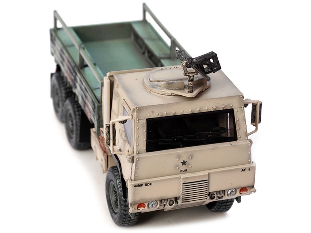 M1083 MTV (Medium Tactical Vehicle) Armored Cab Cargo Truck with Turret NATO Camouflage "US Army" "Armor Premium" Series 1/72 Diecast Model by Panzerkampf view 3