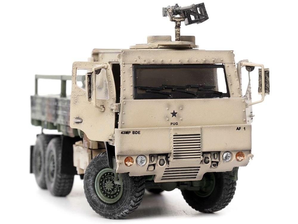 M1083 MTV (Medium Tactical Vehicle) Armored Cab Cargo Truck with Turret NATO Camouflage "US Army" "Armor Premium" Series 1/72 Diecast Model by Panzerkampf view 5