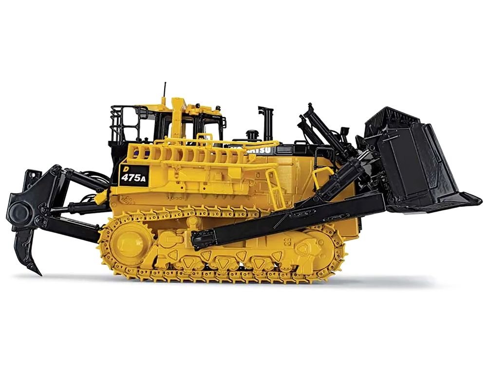 Komatsu D475A-8 Dozer with Ripper Yellow 1/50 Diecast Model by First Gear view 4