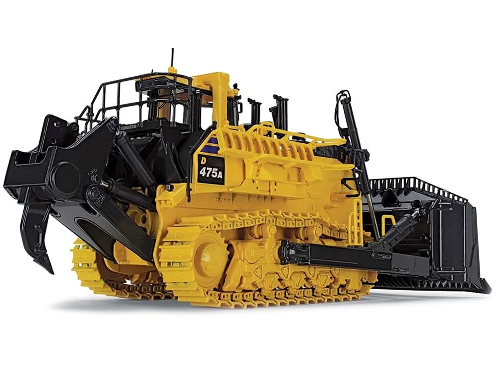 Komatsu D475A-8 Dozer with Ripper Yellow 1/50 Diecast Model by First Gear view 5
