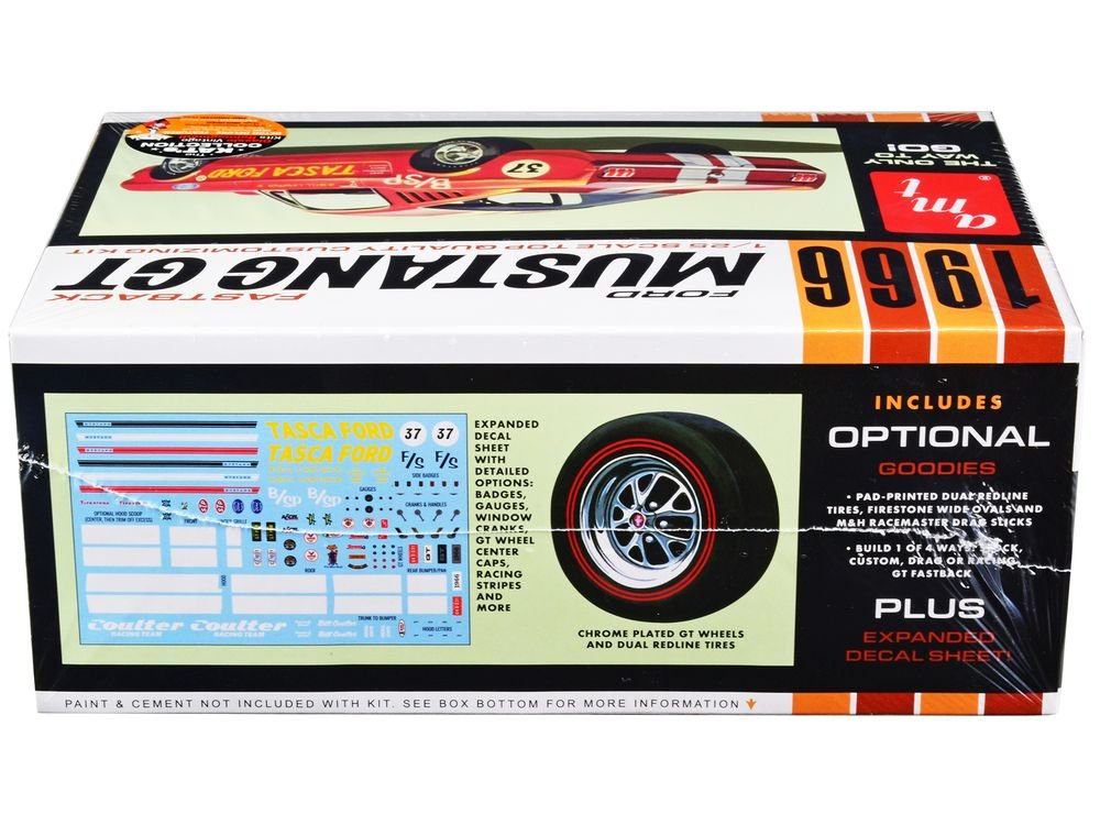Skill 2 Model Kit 1966 Ford Mustang GT Fastback 1/25 Scale Model by AMT view 3
