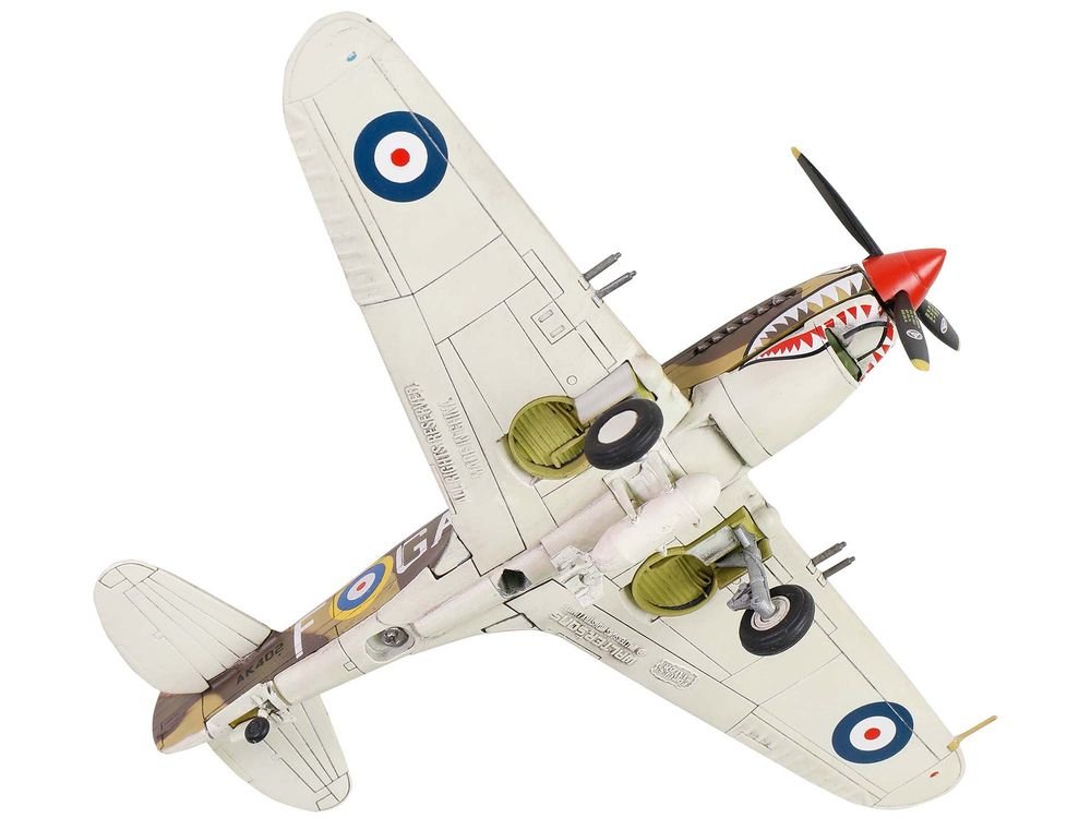 Curtiss P-40B Tomahawk MK IIB Aircraft Fighter "112 Squadron (Royal Air Force) AK402 GA-F North Africa" (October 1941) "WW2 Aircrafts Series" 1/72 Diecast Model by Forces of Valor view 4
