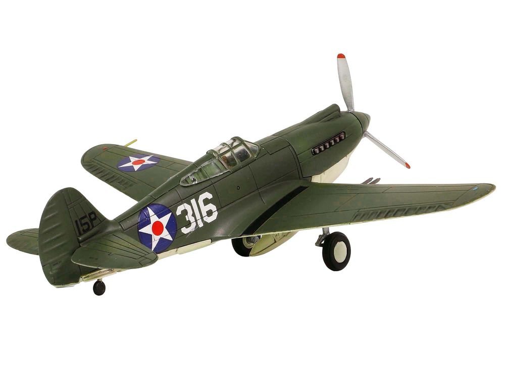 Curtiss P-40B HAWK 81A-2 (P-8127) Aircraft Fighter "47th Pursuit Squadron (15th Pursuit Group) Serial : 316/15P Hawaiian Islands Pearl Habor" (7 December 1941) "WW2 Aircrafts Series" 1/72 Diecast Model by Forces of Valor view 2