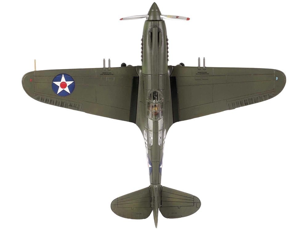 Curtiss P-40B HAWK 81A-2 (P-8127) Aircraft Fighter "47th Pursuit Squadron (15th Pursuit Group) Serial : 316/15P Hawaiian Islands Pearl Habor" (7 December 1941) "WW2 Aircrafts Series" 1/72 Diecast Model by Forces of Valor view 3