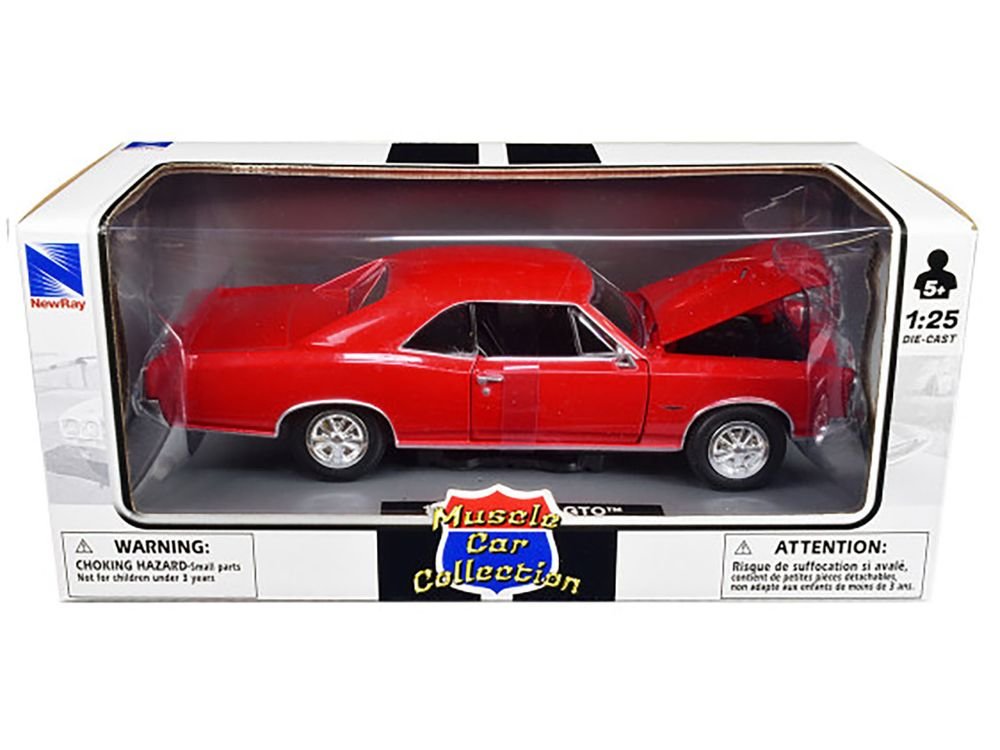 1966 Pontiac GTO Red "Muscle Car Collection" 1/25 Diecast Model Car by New Ray view 3