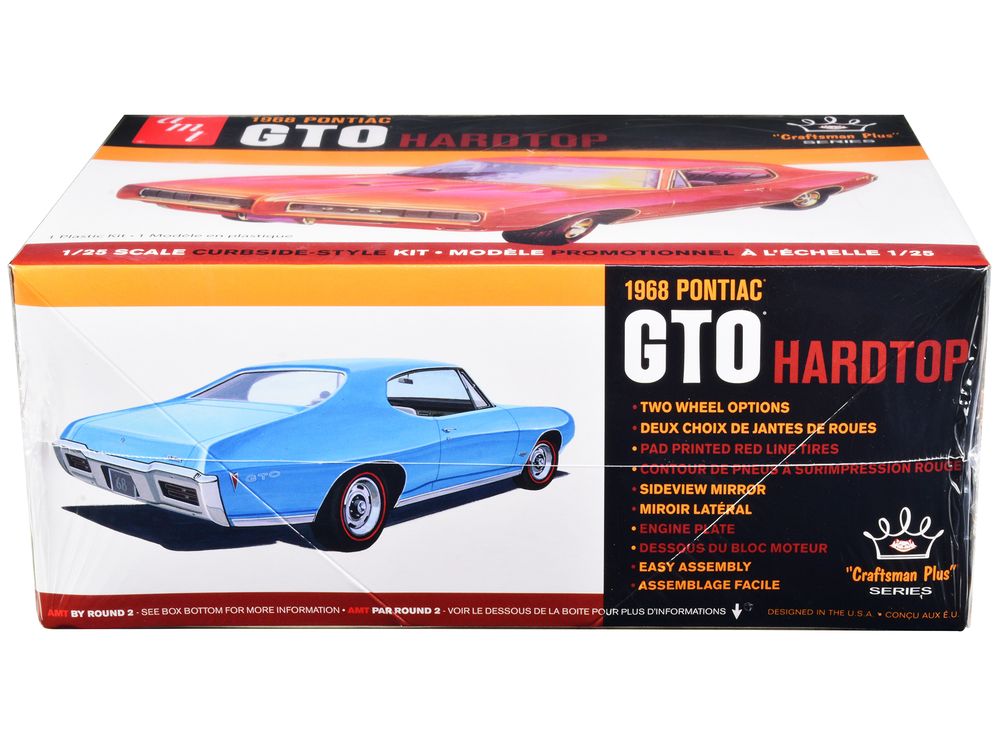 Skill 2 Model Kit 1968 Pontiac GTO Hardtop "Craftsman Plus" Series 1/25 Scale Model by AMT view 3
