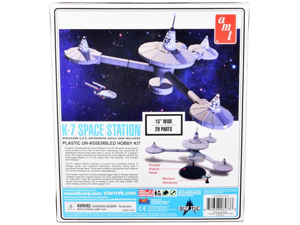 Skill 2 Model Kit K-7 Space Station "Star Trek" (1966-1969) TV Series 1/7600 Scale Model by AMT view 4