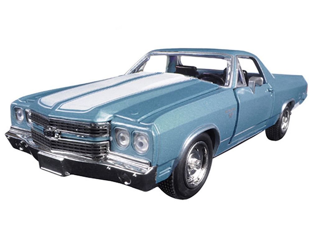 1970 Chevrolet El Camino SS Blue 1/25 Diecast Model Car by New Ray view 2