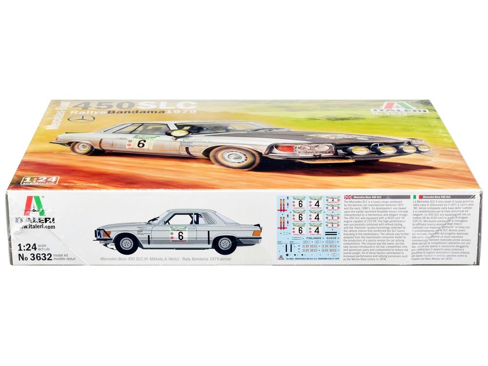 Skill 3 Model Kit Mercedes-Benz 450 SLC Winner "Rallye Bandama Ivory Coast" (1979) 1/24 Scale Model by Italeri view 2