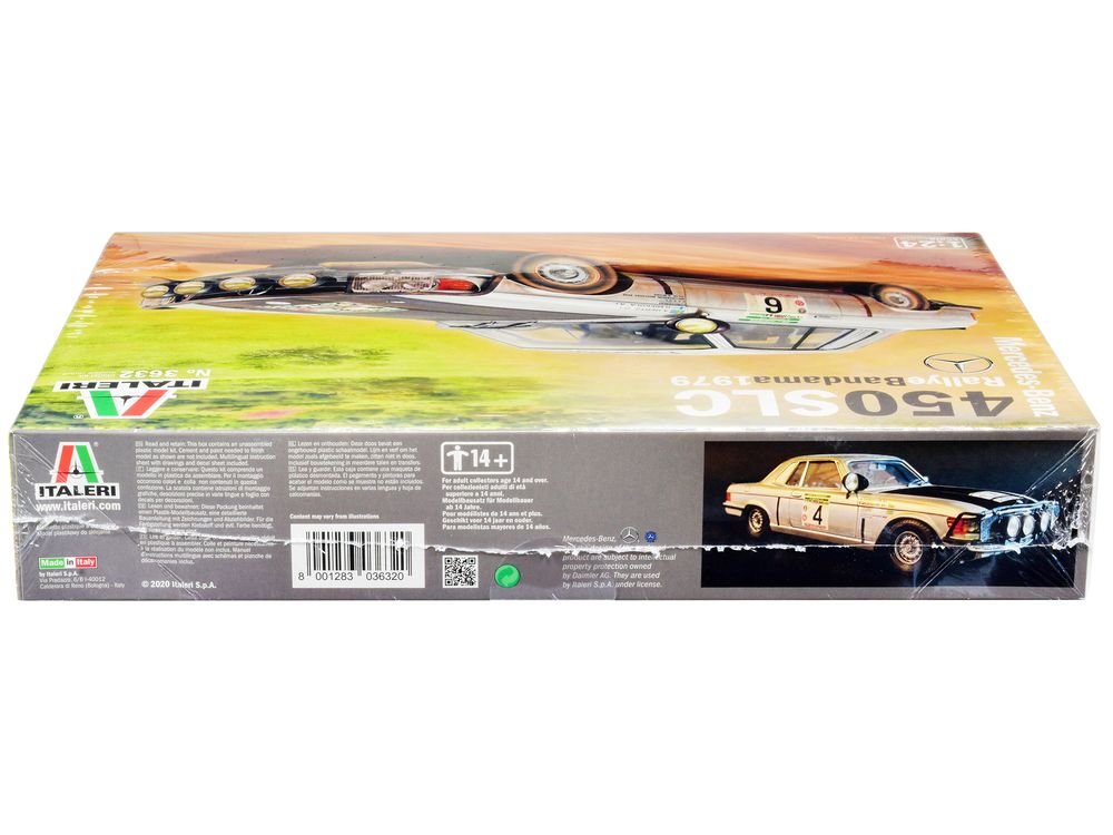Skill 3 Model Kit Mercedes-Benz 450 SLC Winner "Rallye Bandama Ivory Coast" (1979) 1/24 Scale Model by Italeri view 3